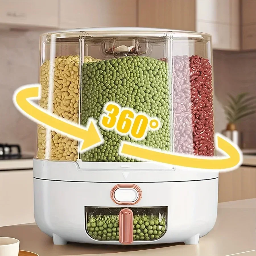 Food Storage Safe - 6-Compartment 360° Rotating Airtight Food Storage