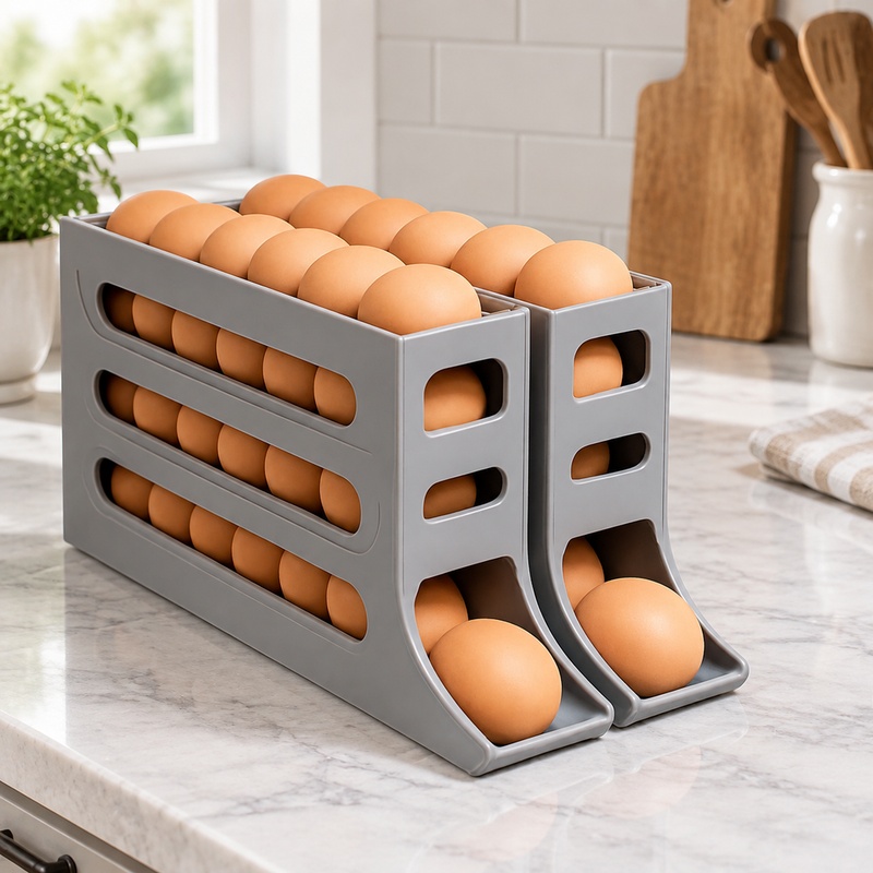 Egg Storage Holder - 4-Layer Rotating Egg Holder for Refrigerator,
