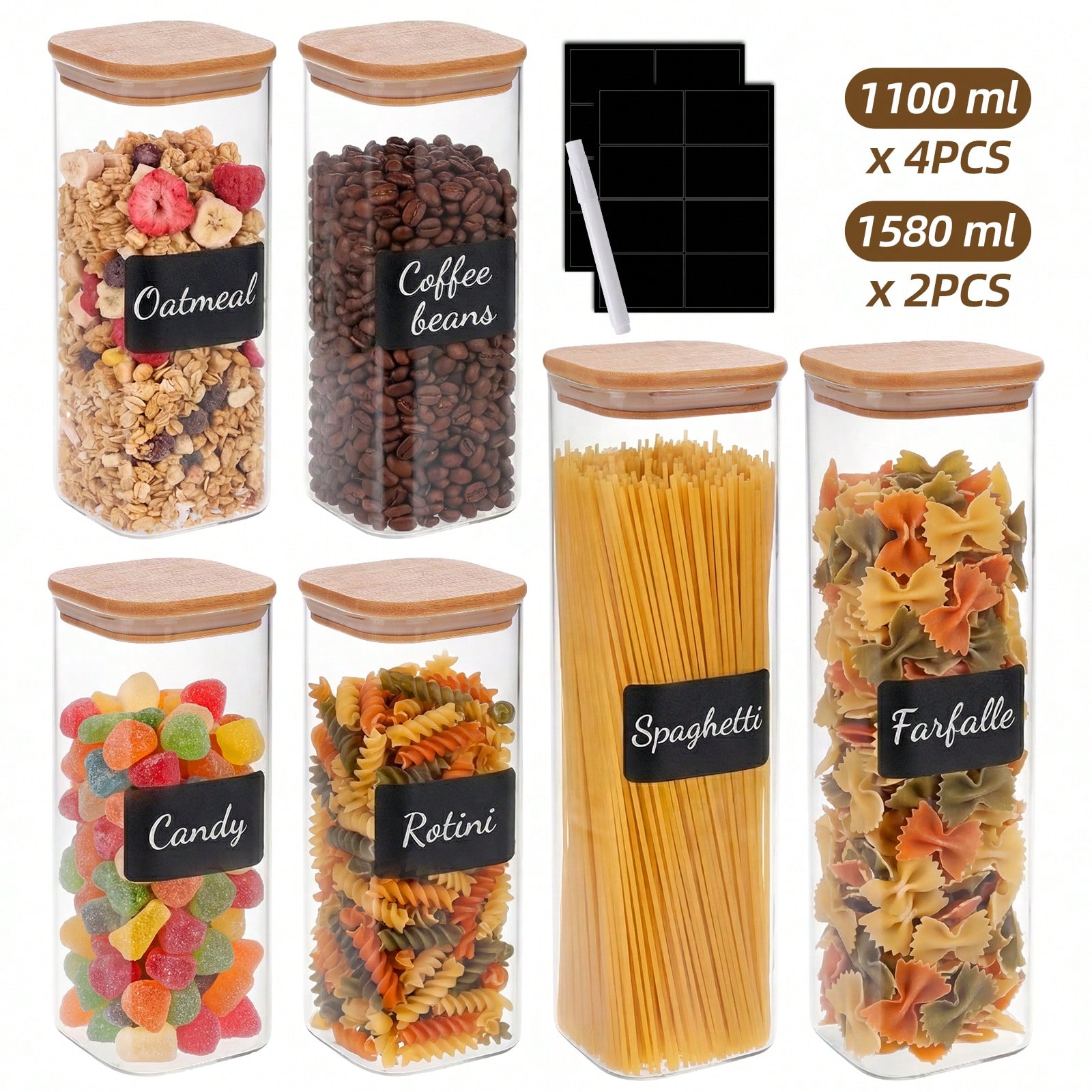 6/12pcs Glass Food Storage Con - đánh giá và giá Food Storage Glass Containers
