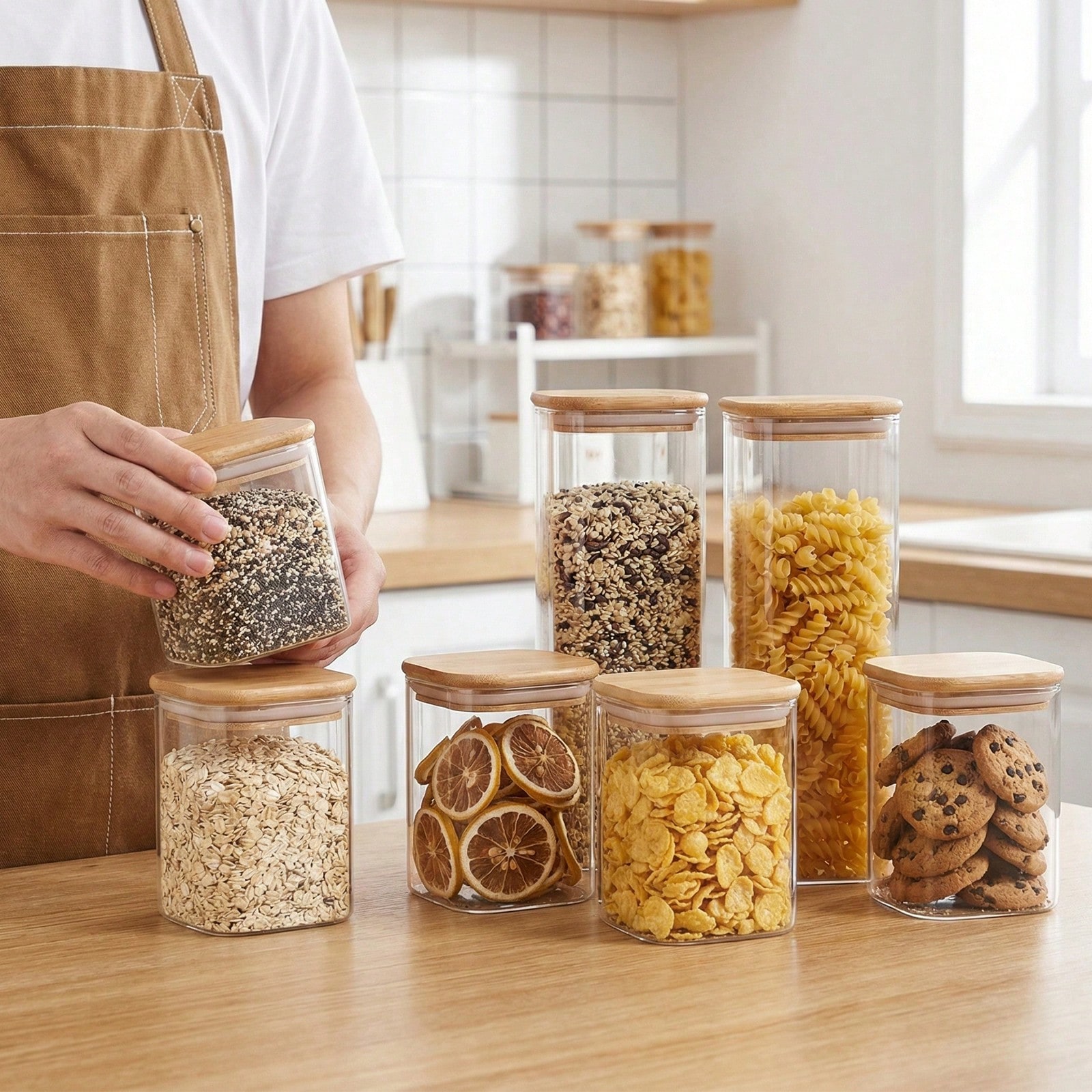 6/12pcs Glass Food Storage Con - đánh giá và giá Food Storage Glass Containers