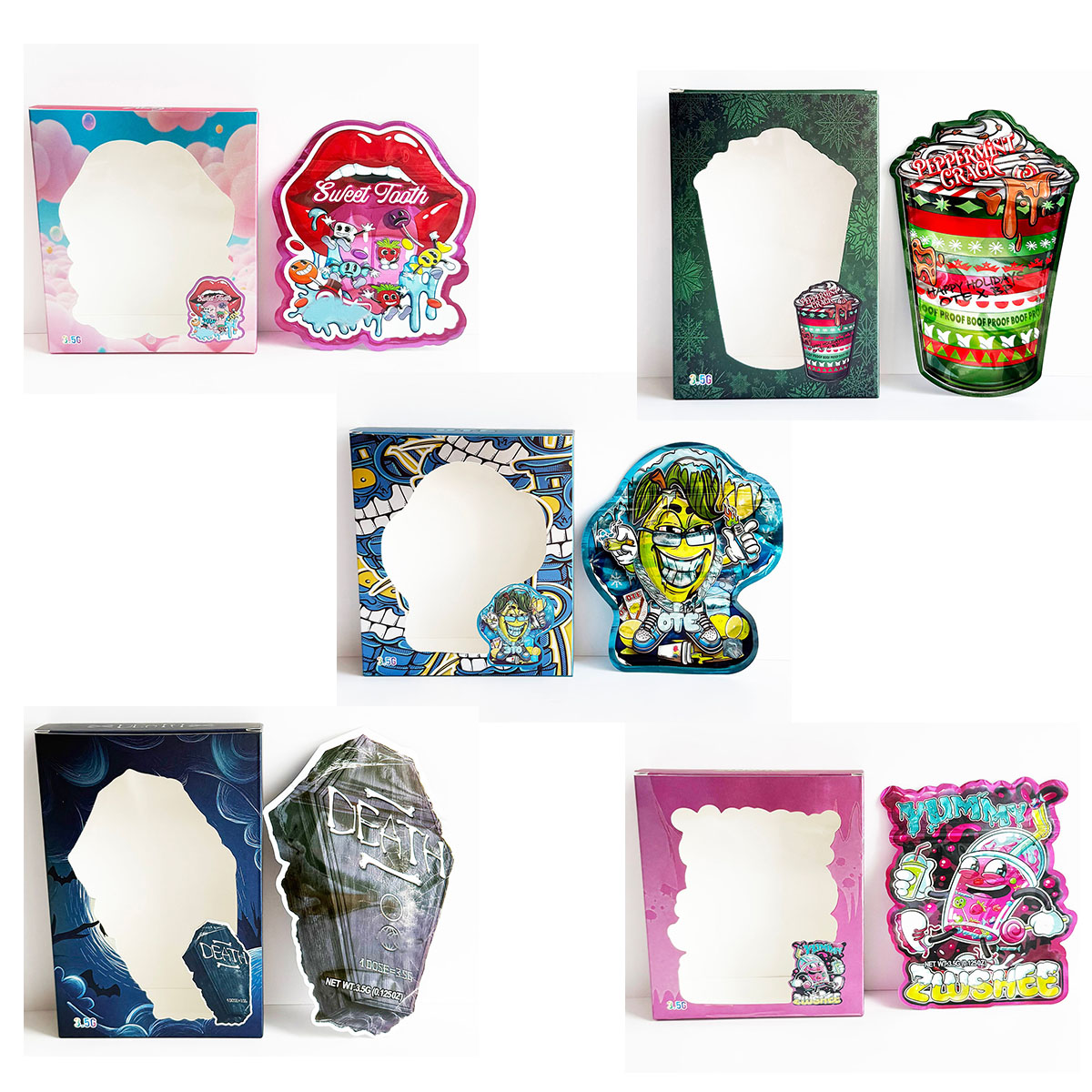 3.5g Die Cut Special Irregular - đánh giá và giá Food Storage Mylar Bags