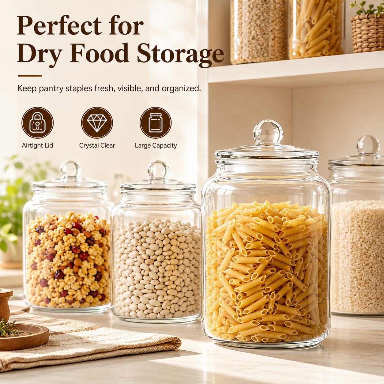 Large Clear Glass Storage Jars - đánh giá và giá Xl Food Storage Containers With Lids