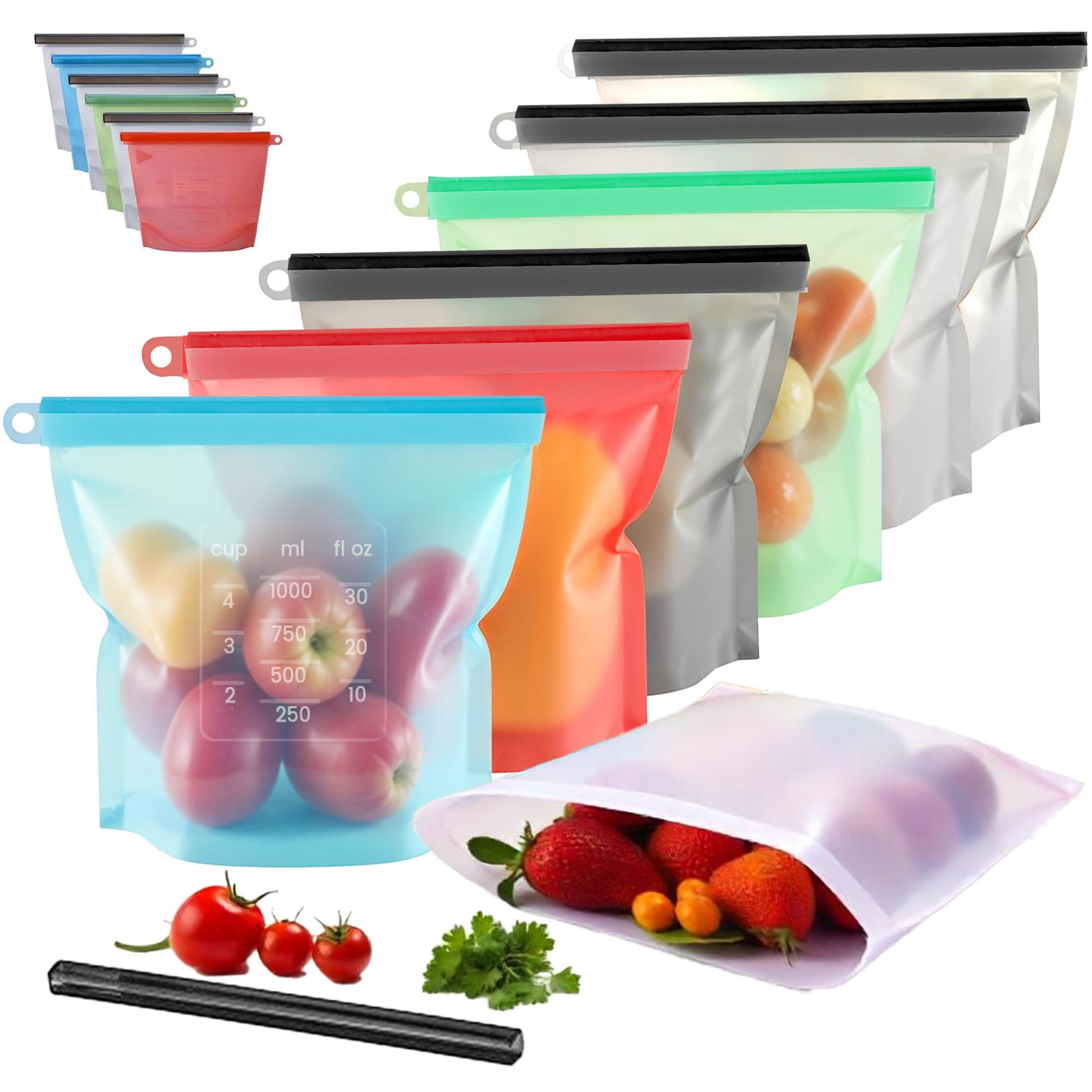 5pcs Silicone Food Storage Con - đánh giá và giá Food Storage Silicone Bags