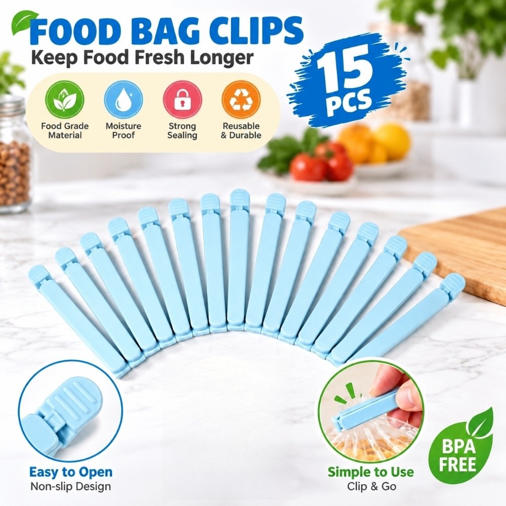 15 PCS Plastic Food Bag Sealin - đánh giá và giá Food Storage Bags Reusable