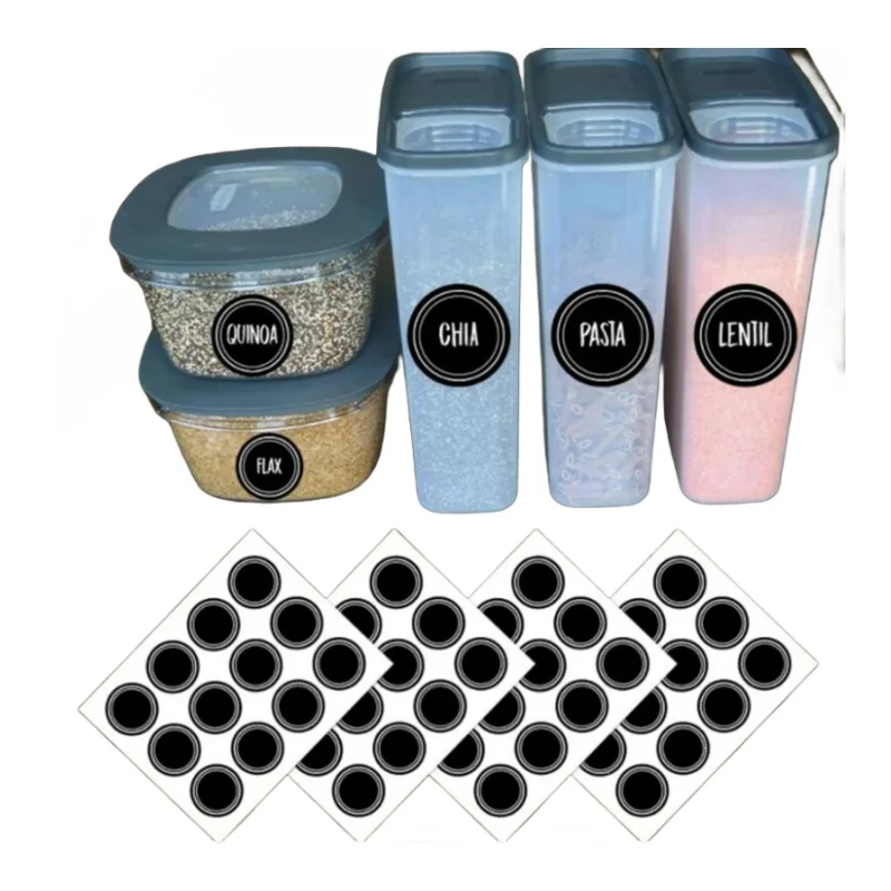 Waterproof Reusable Round Blac - đánh giá và giá Food Storage Jar Labels