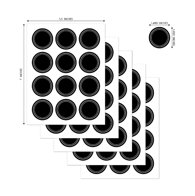 Waterproof Reusable Round Blac - đánh giá và giá Food Storage Jar Labels