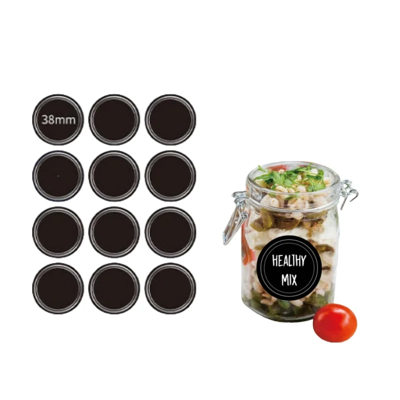 Waterproof Reusable Round Blac - đánh giá và giá Food Storage Jar Labels
