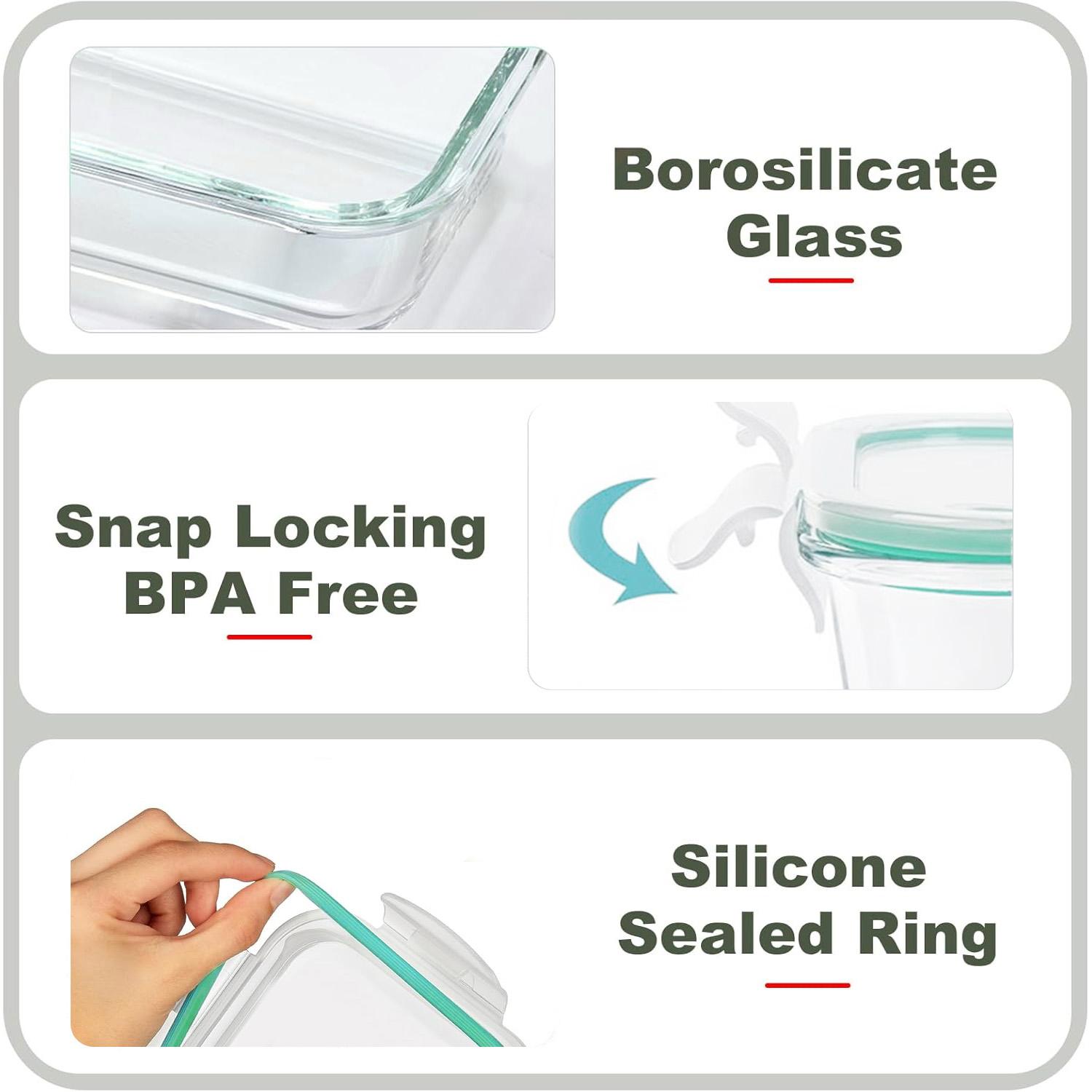 Portable Glass Kitchen Food Co - đánh giá và giá Food Storage Glass Containers