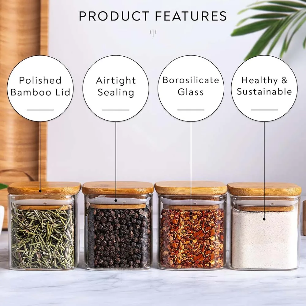 5oz Square Spice Jars with Bam - đánh giá và giá Food Storage Jar Labels