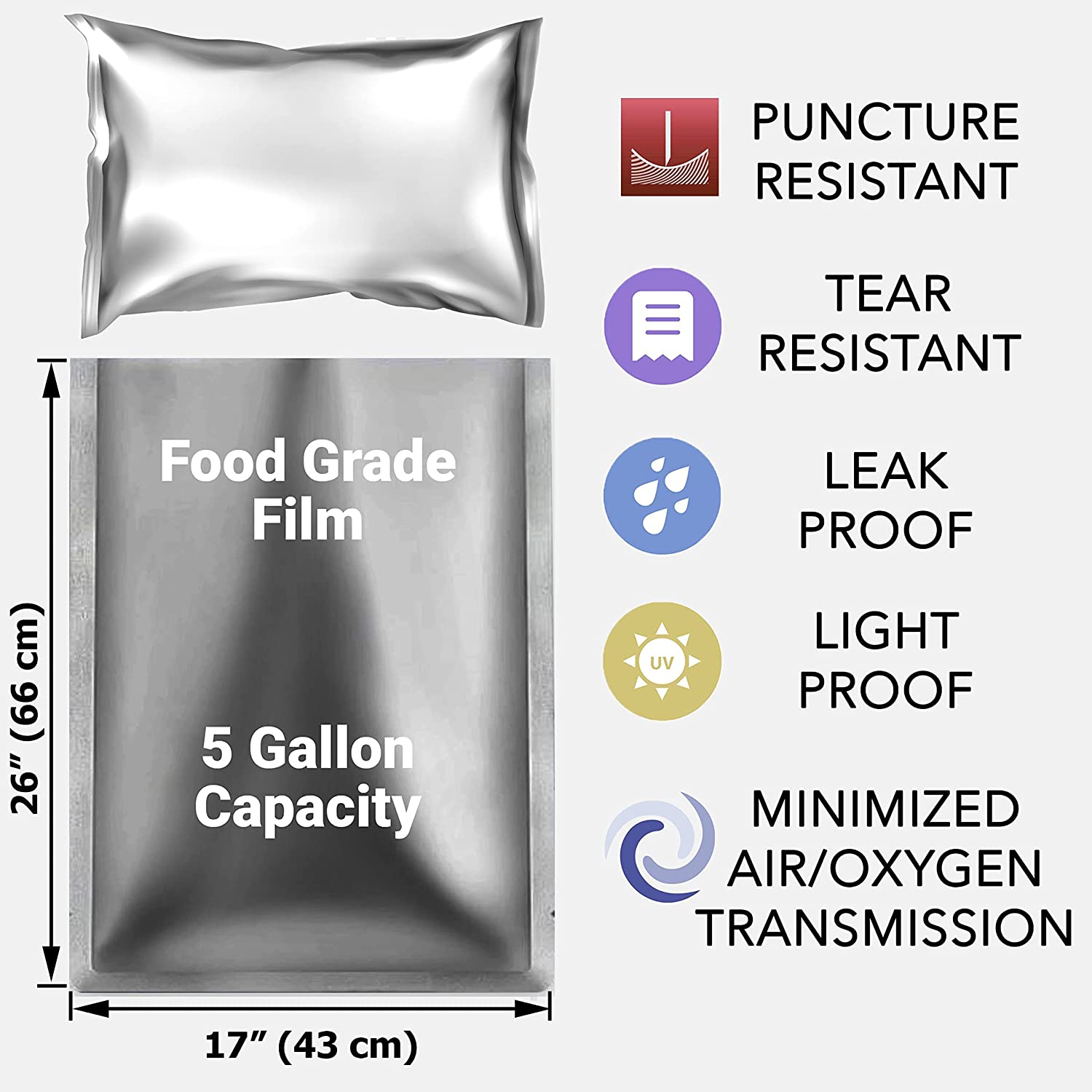 10 Gói 5 Gallon Mylar Túi Viền - đánh giá và giá Food Storage Mylar Bags