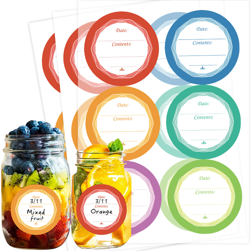 6pcs 4CM Waterproof Removable  - đánh giá và giá Food Storage Jar Labels