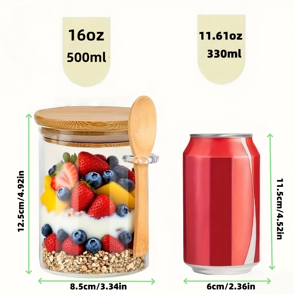 1/2/4/8Pcs Oatmeal Glass Cup S - đánh giá và giá Food Storage Glass Containers