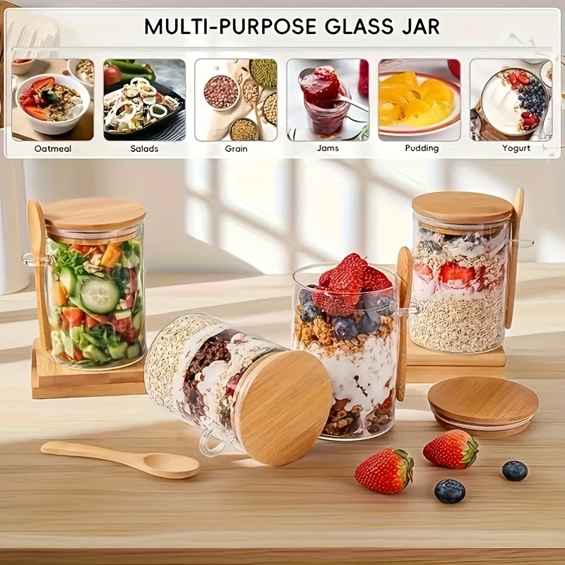 1/2/4/8Pcs Oatmeal Glass Cup S - đánh giá và giá Food Storage Glass Containers