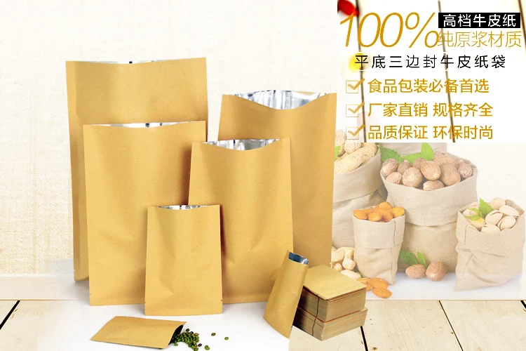 8*12cm Open Top Brown Kraft Pa - đánh giá và giá Food Storage In Mylar Bags