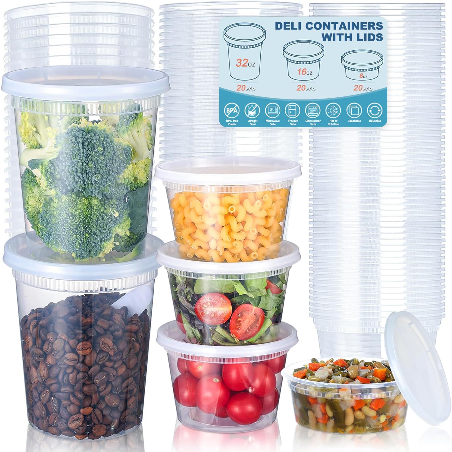 24pcs Deli Food Storage Contai - đánh giá và giá Food Storage Eco Friendly