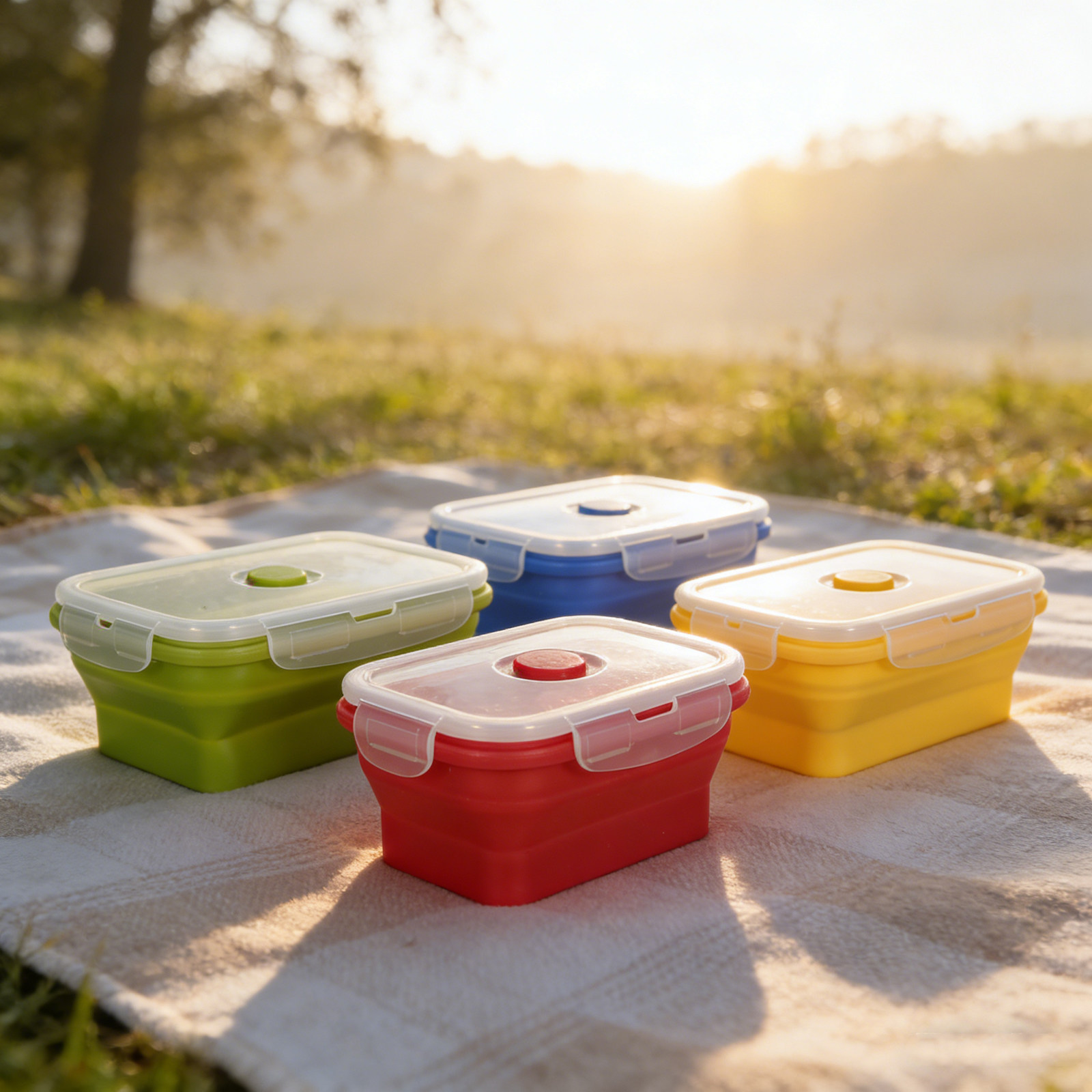4Pcs Foldable Silicone Lunch B - đánh giá và giá Food Storage Safe