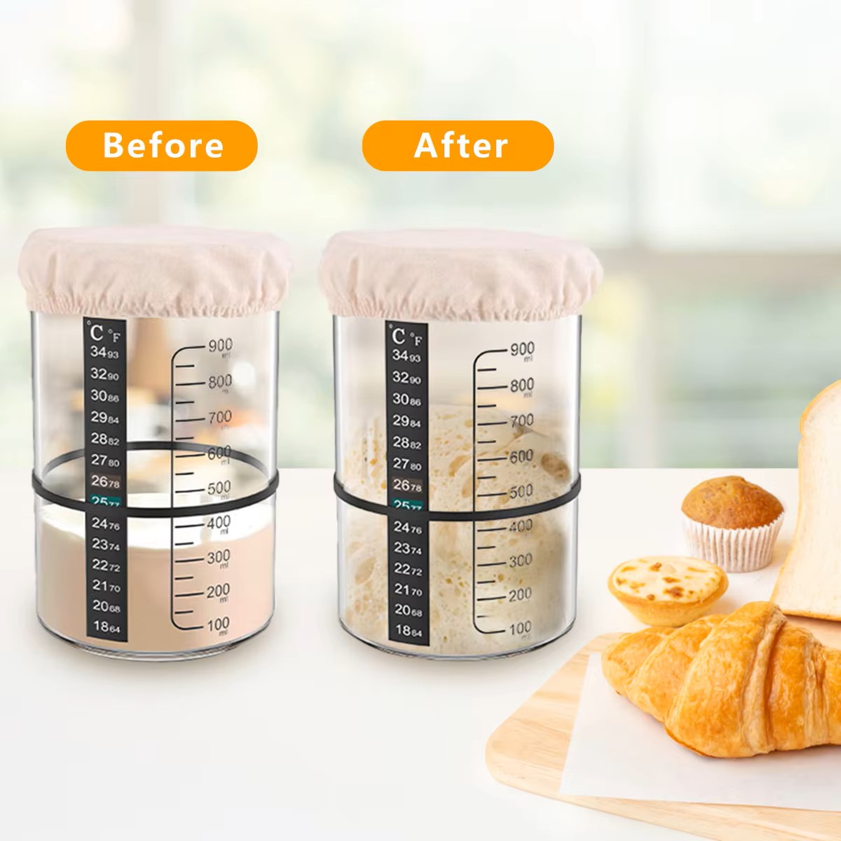1500/900ml Sourdough Starter J - đánh giá và giá Food Storage Glass Containers