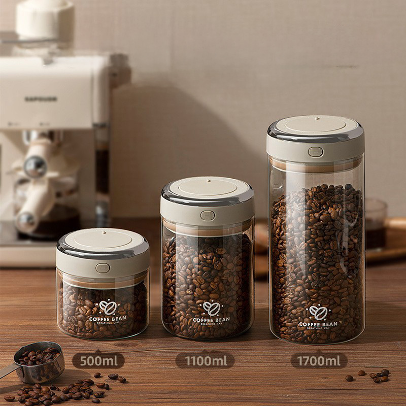 500/1100/1700ml Coffee Beans V - đánh giá và giá Food Storage Glass Containers