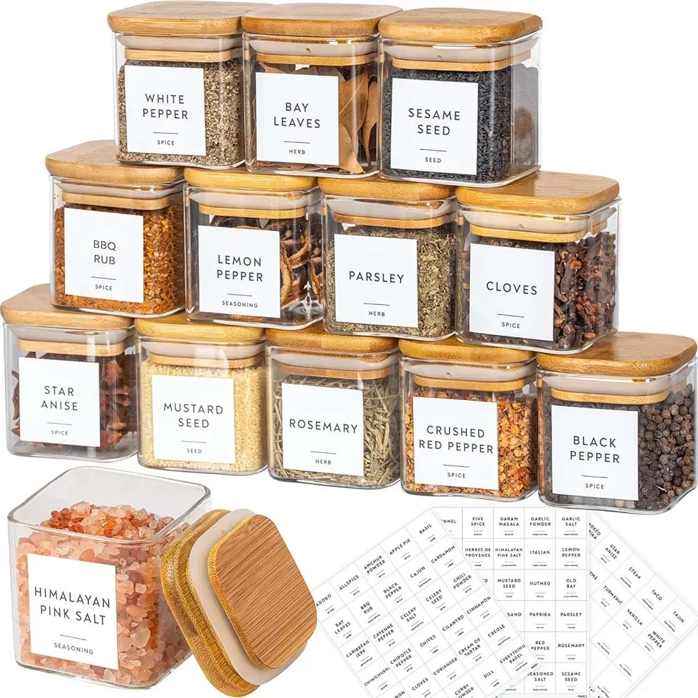 5oz Square Spice Jars with Bam - đánh giá và giá Food Storage Jar Labels