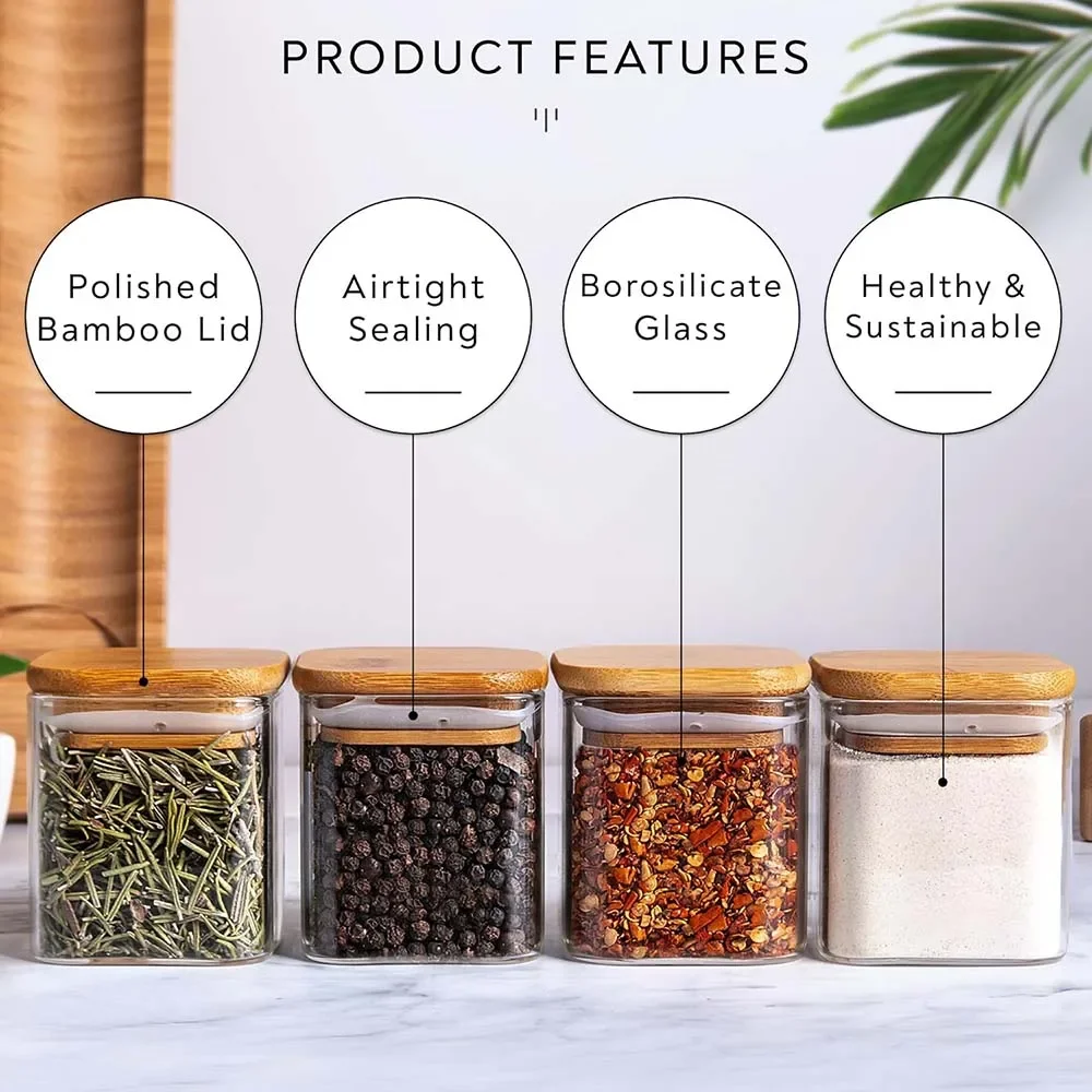 5oz Square Spice Jars with Bam - đánh giá và giá Food Storage Jar Labels