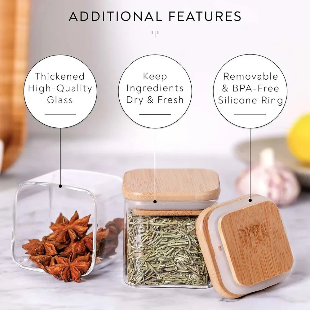 5oz Square Spice Jars with Bam - đánh giá và giá Food Storage Jar Labels