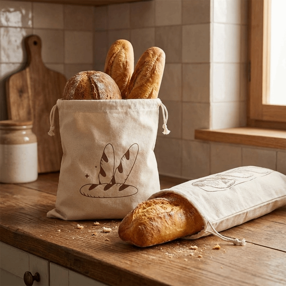 2PCS Large Linen Bread Bag Eco - đánh giá và giá Food Storage Bags Reusable