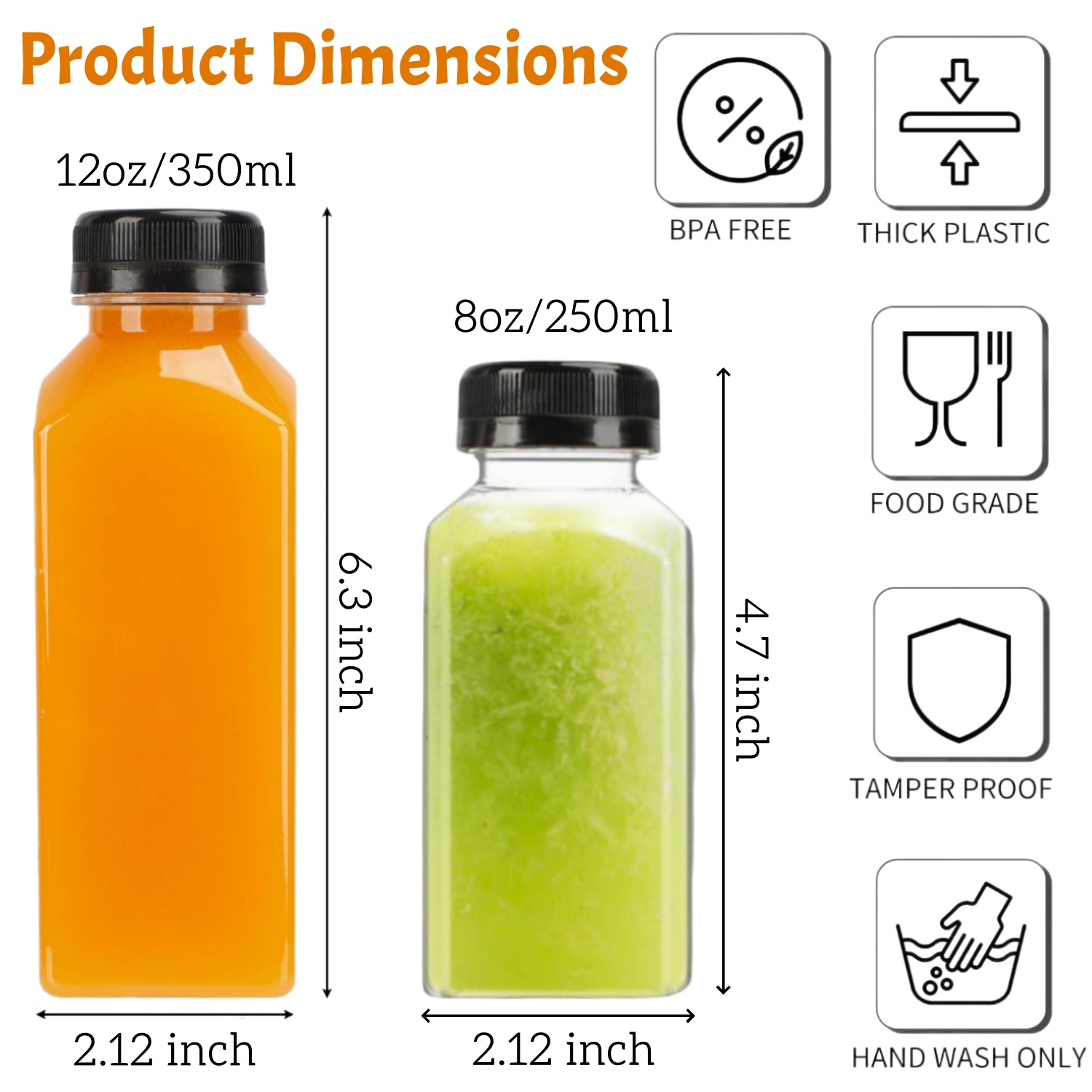 20-80pcs Plastic Juice Bottles - đánh giá và giá Food Storage Jar Labels